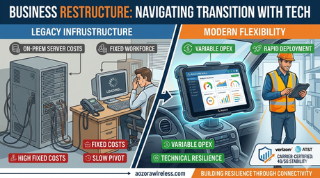Tableta resistente de Aozora que muestra un panel de an&aacute;lisis de ahorro de costos.jpg