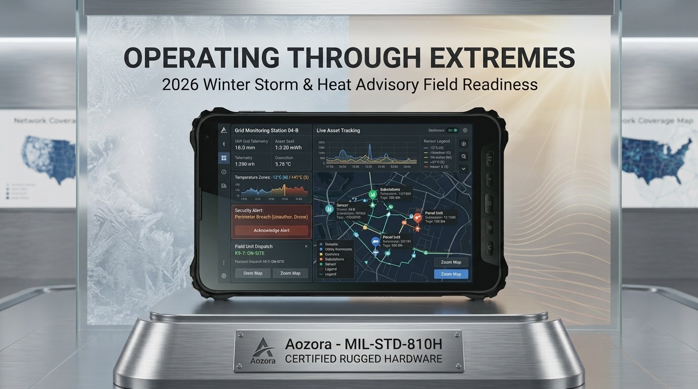 Op&eacute;rer &agrave; travers des extr&ecirc;mes&nbsp;: naviguer dans les avis de chaleur et les avertissements de temp&ecirc;te hivernale pour 2026 avec les appareils IP69K/MIL-STD-810H